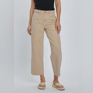 Hidden The “Nori” Jeans Women’s Size 28 Mid Rise Crop Wide Leg Raw Hem Khaki NWT